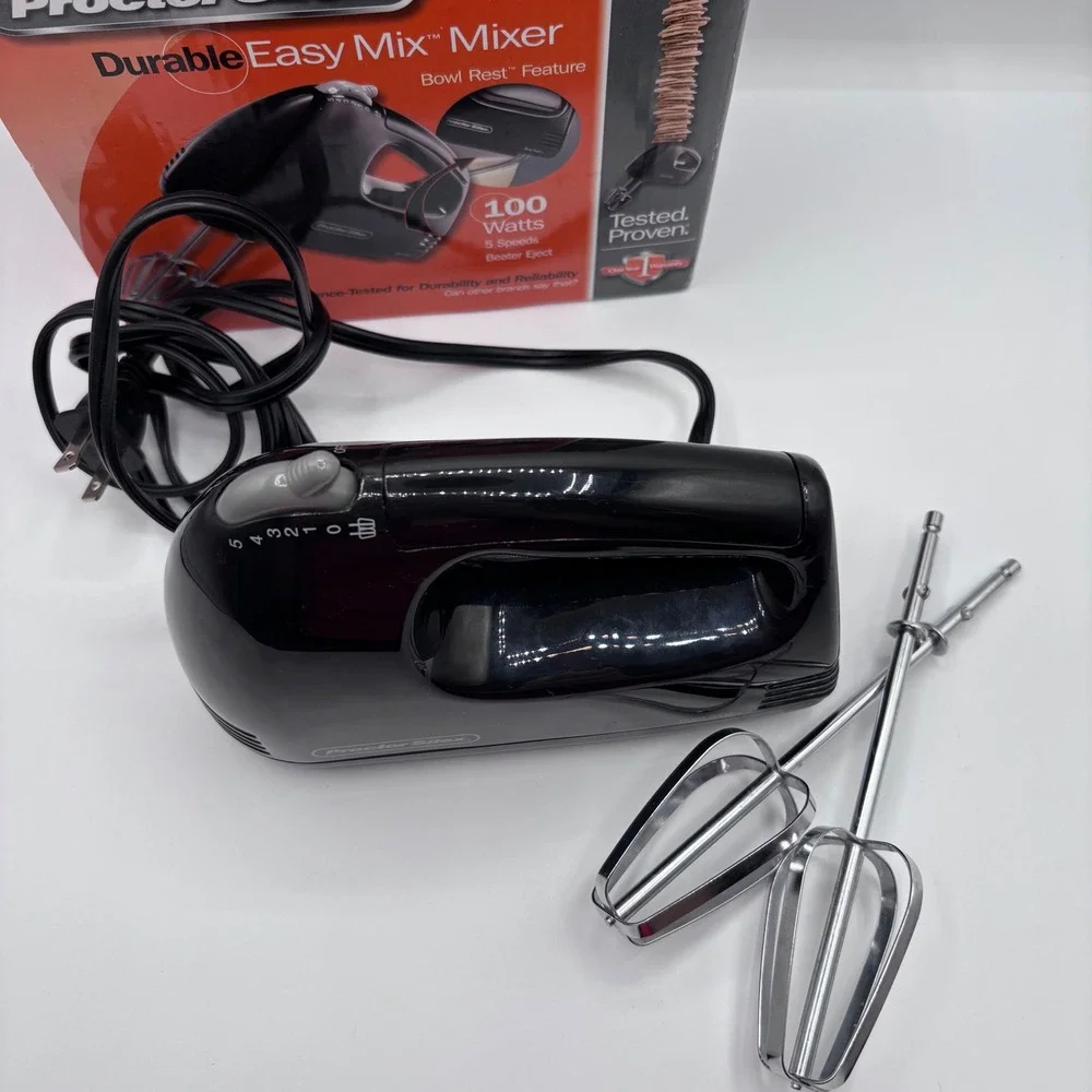 Hand Mixer | Proctor Silex 62507 Durable Easy Mix 5 Speed Black‎ 100W Bowl Rest